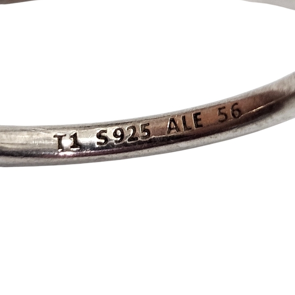 Pandora Chevron Stacking Ring Size 56 US 7.5 Sterling Silver - Picture 5 of 5